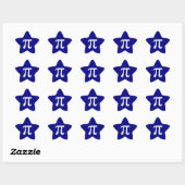 Marineblauw en Wit Pi-symbool Ster Sticker (Vel)