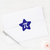 Marineblauw en Wit Pi-symbool Ster Sticker (Envelop)