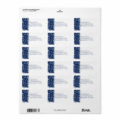 Marineblauw en wit Snowflakes Adreslabel Etiket (Full Sheet)