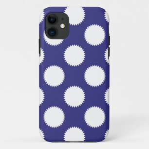 Marineblauw en wit stippenpatroon Case-Mate iPhone case