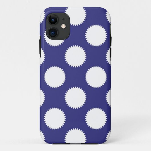 Marineblauw en wit stippenpatroon Case-Mate iPhone case (Achterkant)