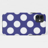 Marineblauw en wit stippenpatroon Case-Mate iPhone case (Achterkant (horizontaal))