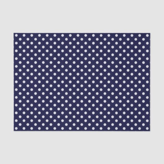 Marineblauw en wit stippenpatroon tissuepapier (Voorkant)