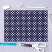 Marineblauw en wit stippenpatroon tissuepapier (Craft)