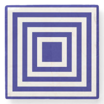 Marineblauw en wit vierkante strepen