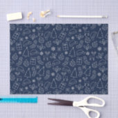 Marineblauw en wit winter kerstpatroon tissuepapier (Craft)