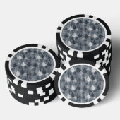 Marineblauw en Witte Bomen Poker Chips (Opstapeling)