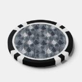 Marineblauw en Witte Bomen Poker Chips (Enkel)