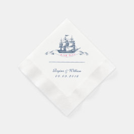  marineblauw en witte cocktail Napkin Servetten