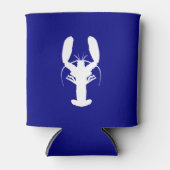 marineblauw en witte deklaag blikjeskoeler (Voorkant)