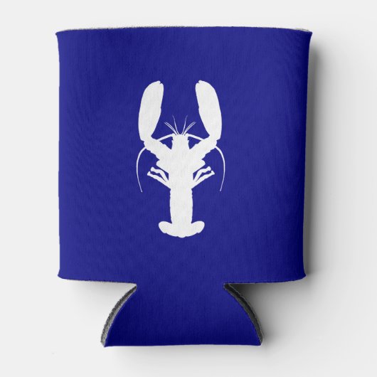 marineblauw en witte deklaag blikjeskoeler (Voorkant)