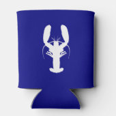 marineblauw en witte deklaag blikjeskoeler (Achterkant)