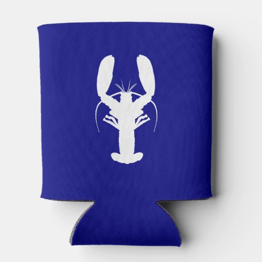 marineblauw en witte deklaag blikjeskoeler (Achterkant)