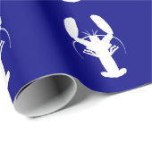 marineblauw en witte deklaag cadeaupapier (Rol Hoek)