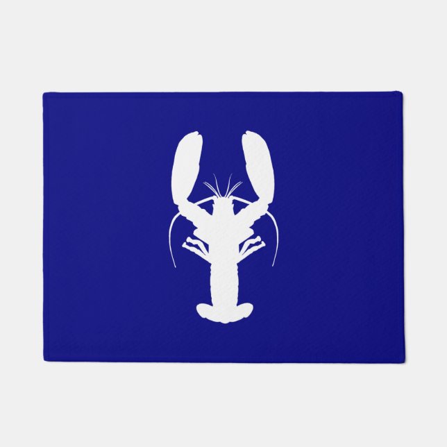 marineblauw en witte deklaag deurmat (Voorkant)