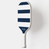 Marineblauw en witte horizontale strepen pickleball paddle (Links)