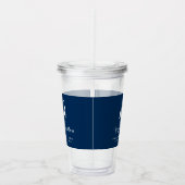 Marineblauw en witte Kabeljauw-kaartenbezoeker Acryl Drinkbeker (Rechts)