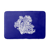 marineblauw en witte kustkoraal badmat (Voorkant)