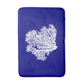 marineblauw en witte kustkoraal badmat (Voorkant Verticaal)