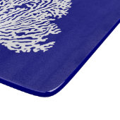 marineblauw en witte kustkoraal snijplank (Hoek)