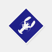 marineblauw en witte kustkreeft servetten (Hoek)