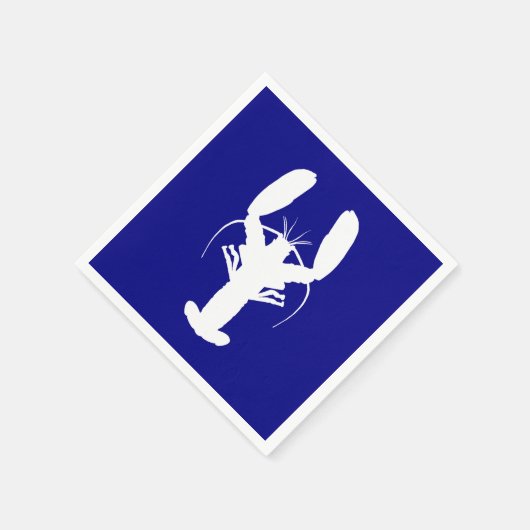 marineblauw en witte kustkreeft servetten (Hoek)