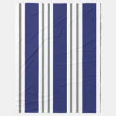 Marineblauw en Witte Kuststrepen Fleece Deken (Voorkant)