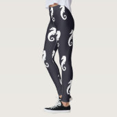 marineblauw en witte nautische SEAHORSE Leggings (Links)