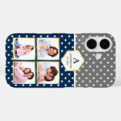 Marineblauw en witte sterren patroon foto collage Case-Mate iPhone case (Achterkant (horizontaal))