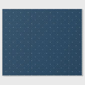 Marineblauw en witte stippen cadeaupapier (Vlak)