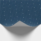 Marineblauw en witte stippen cadeaupapier (Hoek)