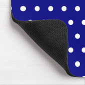 Marineblauw en witte stippen muismat (Hoek)