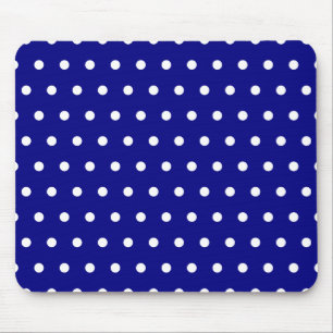 Marineblauw en witte stippen muismat