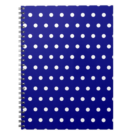 Marineblauw en Witte Stippen Notitieboek (Voorkant)