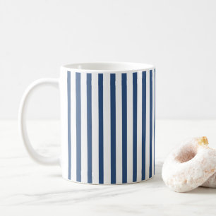 Marineblauw en witte streep koffiemok