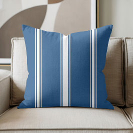 Marineblauw en witte streep kussen