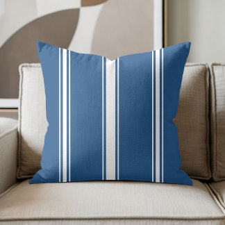 Marineblauw en witte streep kussen