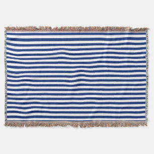 marineblauw en witte strepen deken