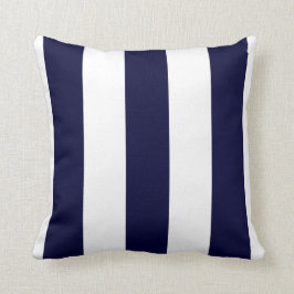 marineblauw en witte strepen kussen