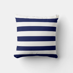 Marineblauw en witte strepen kussen
