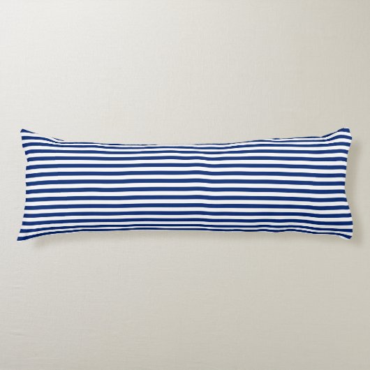 marineblauw en witte strepen lichaamskussen (Voorkant)