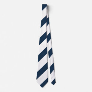 Marineblauw en witte strepen stropdas