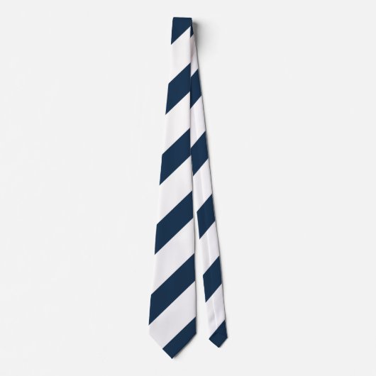 Marineblauw en witte strepen stropdas (Voorkant)