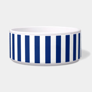marineblauw en witte strepen voerbakje