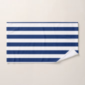 Marineblauw en witte verticale strepen bad handdoek (Handdoek)