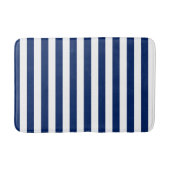 Marineblauw en witte verticale strepen badmat (Voorkant)