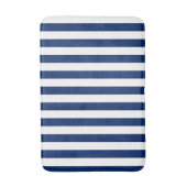 Marineblauw en witte verticale strepen badmat (Voorkant Verticaal)