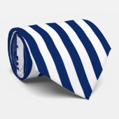 Marineblauw en witte verticale strepen stropdas (Opgerold)