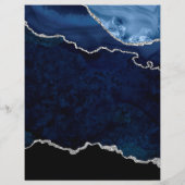 Marineblauw en zilver agaat edelsteen grote openin flyer (Achterkant)