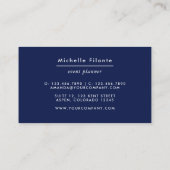 Marineblauw en Zilver Agate Visitekaartje (Achterkant)